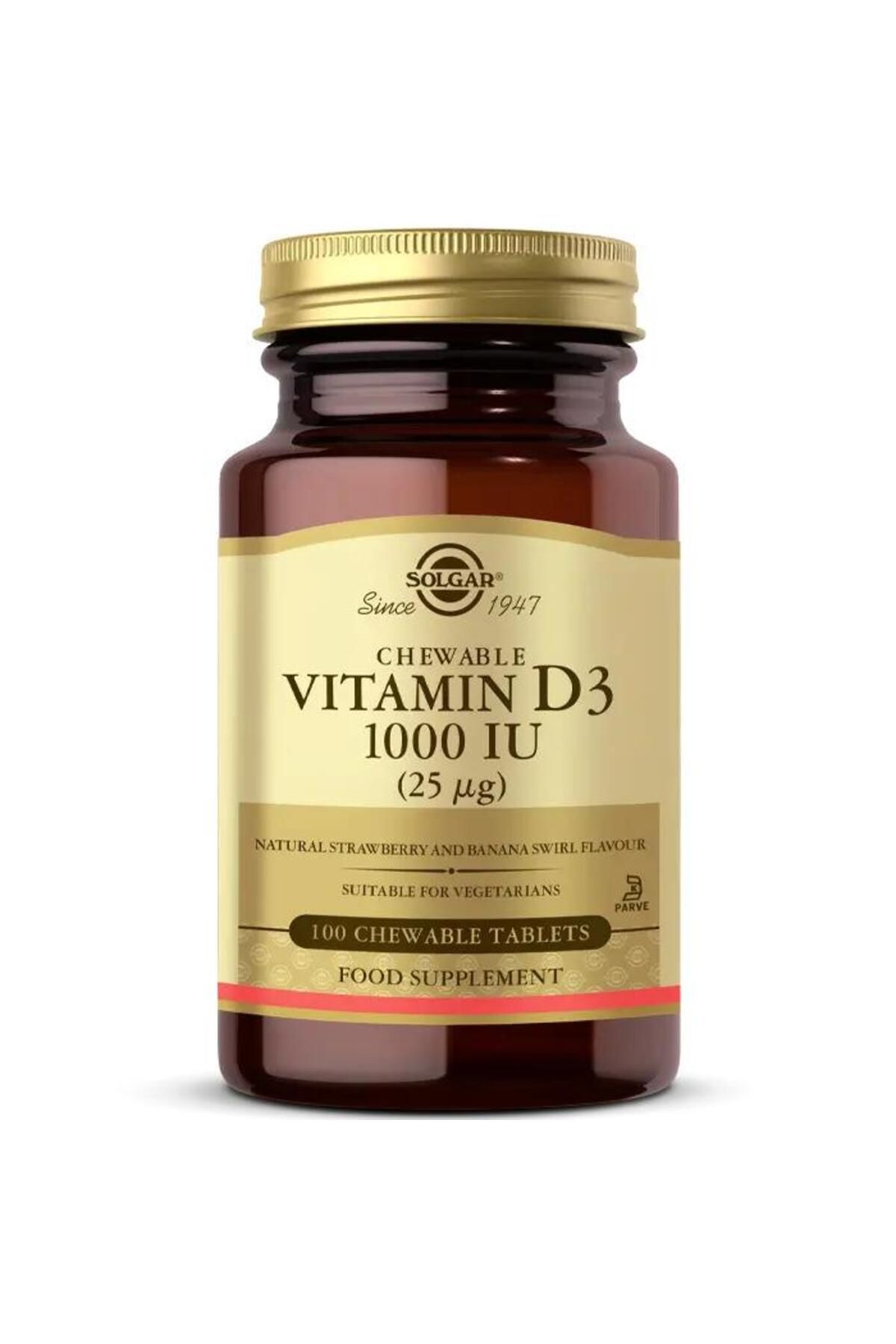 Solgar Vitamin D3 1000 Iu 100 Çiğnenebilir Form