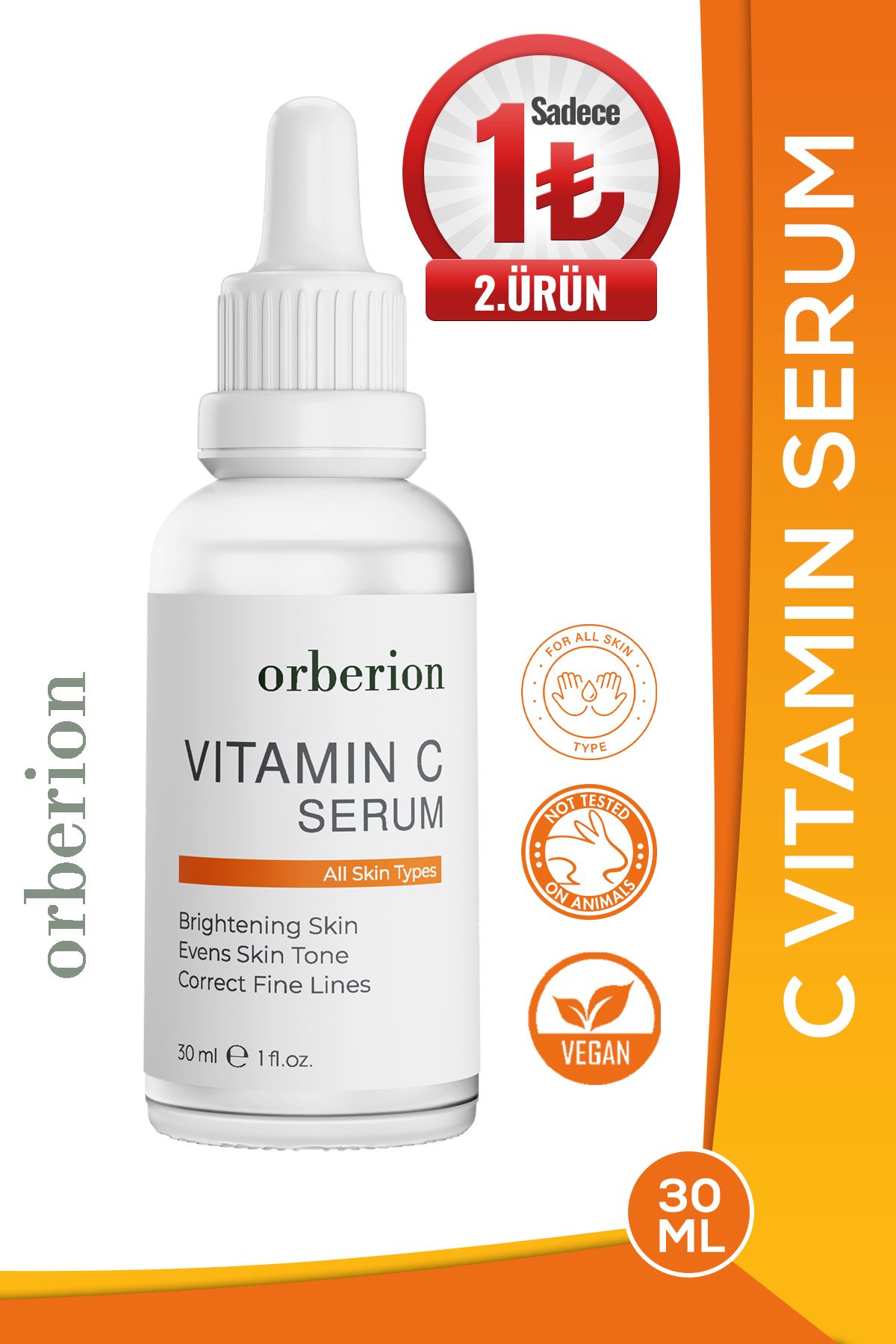 orberion C Vitamini Aydınlatıcı ve Ton Eşitleyici Bakım Serumu 30 ml