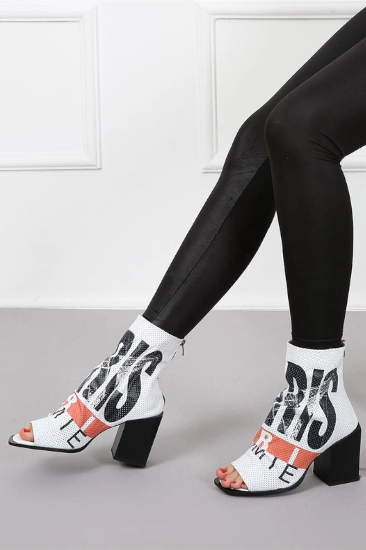 CassidoShoes Hakiki Deri Özel Tasarım Paris Beyaz Kadın Yaz Botu 002-3052