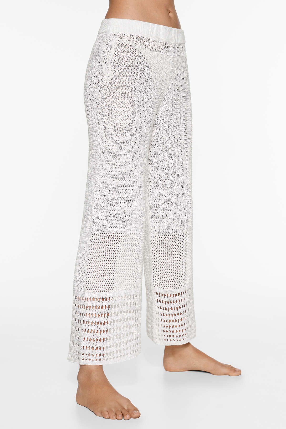 Oysho Pamuk karışımlı crochet uzun pantolon
