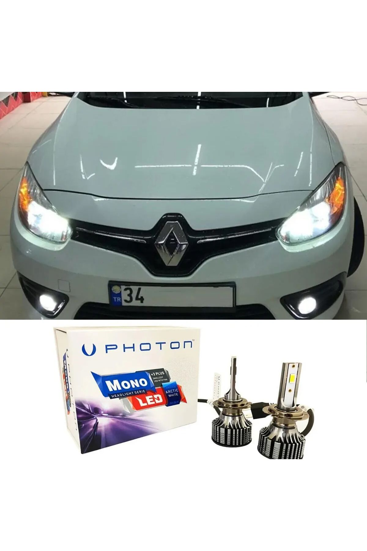 Photon Renault Fluence Uyumlu Led Xenon Kısa Far Ampulü H7 Mono Yeni Seri Beyaz