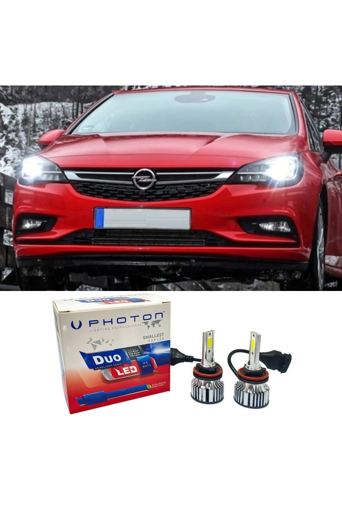 Photon Opel Astra K Led Xenon Sis Far Ampulü H11 Duo Yeni Seri Beyaz 2015+ Uyumlu