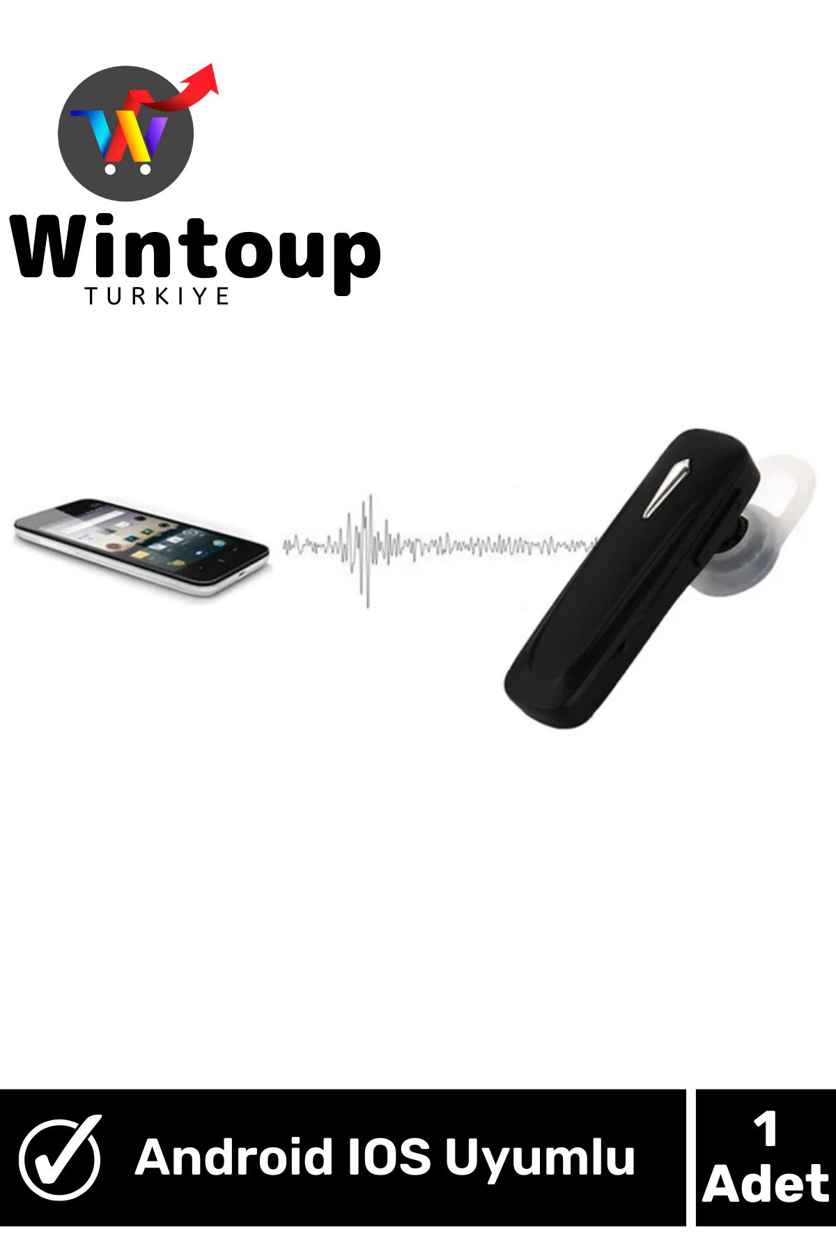 Wintoup Ios Android Tüm Modellerle Uyumlu Tekli Bluetooth Kulaklık Handsfree