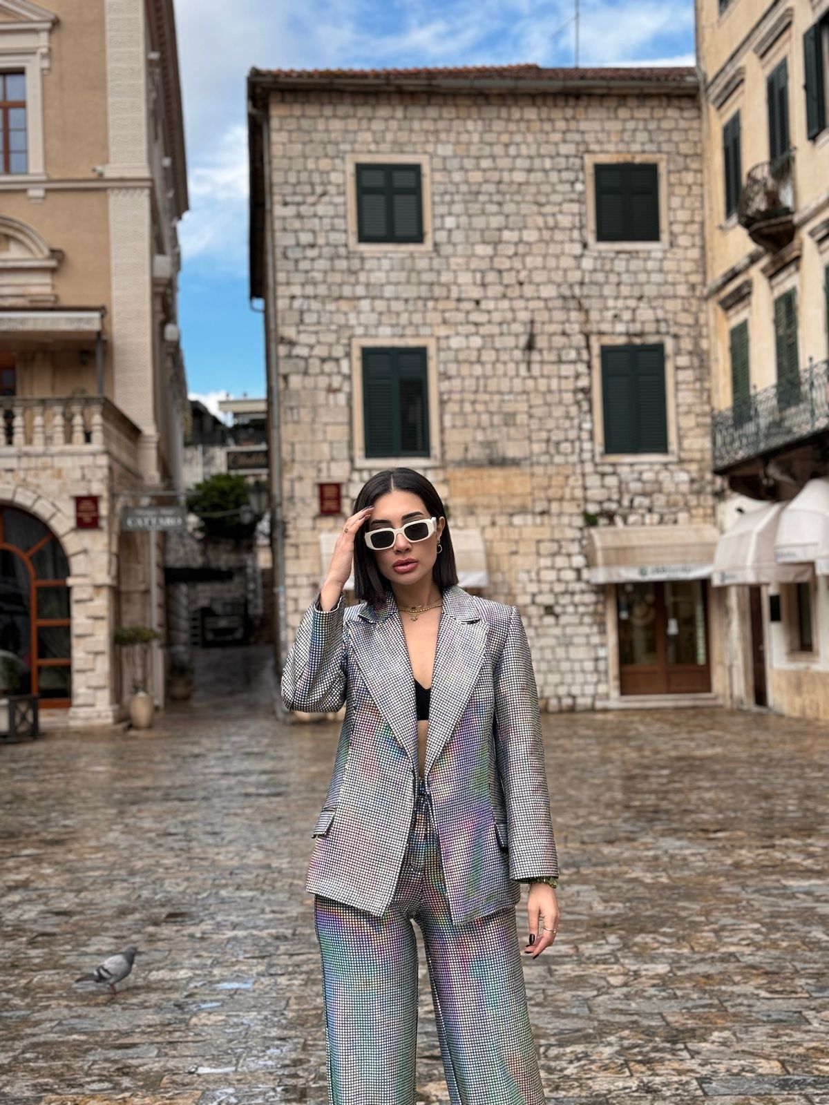 Rheme And Fons Özel Tasarım Couture El Işçiliği Hologramlı Oversize Blazer Ceket