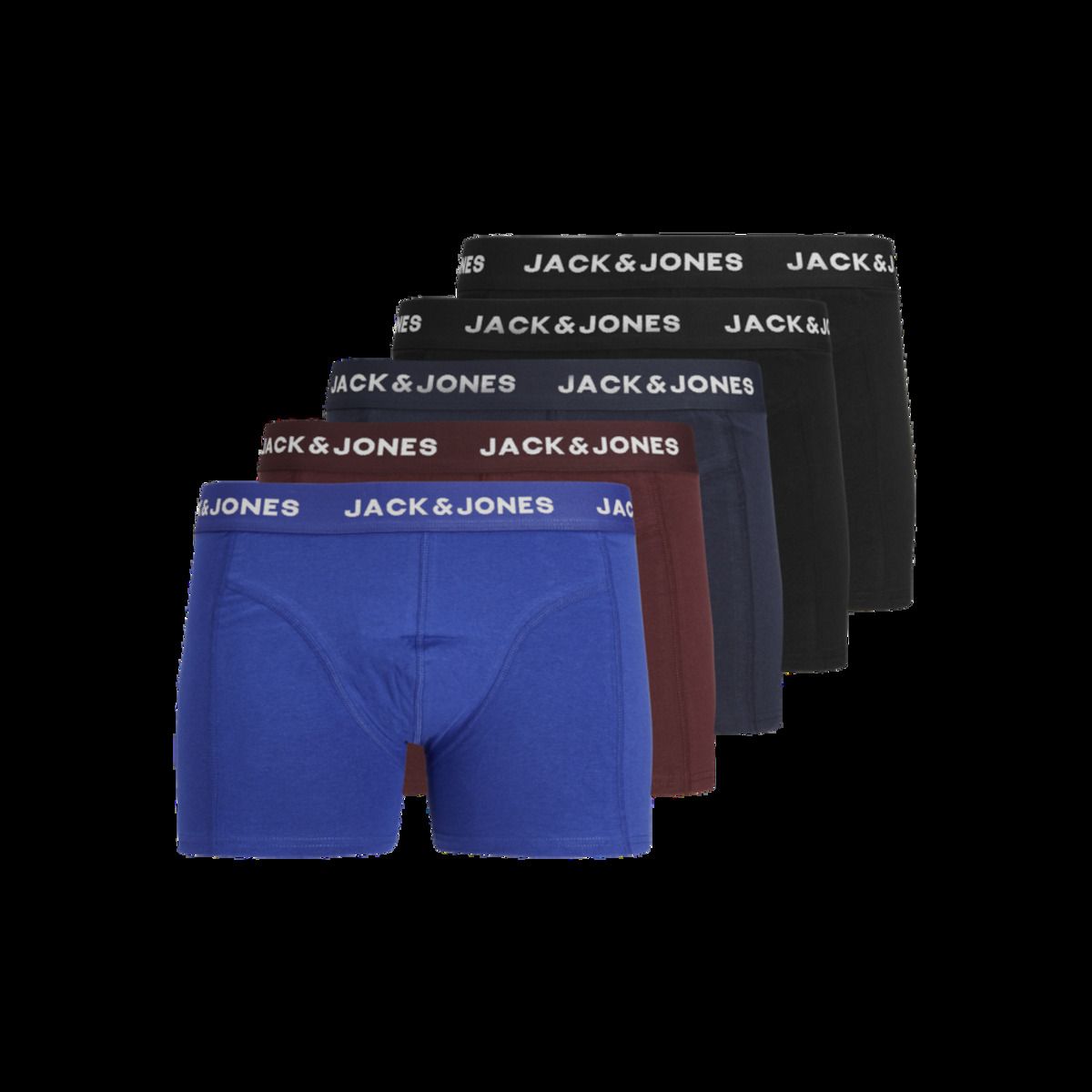 Jack & Jones Erkek Marka Logolu Elastik Bantlı Pamuklu Günlük Kullanıma Uygun Mavi-Gri-Bordo-Siyah-Siyah Boxer 12