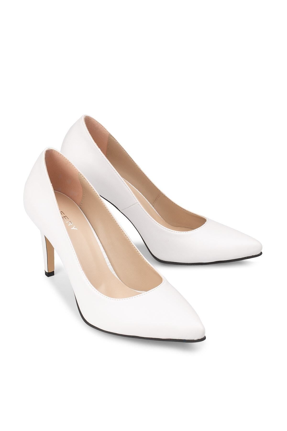 Deery Beyaz Kadın  Klasik Topuklu Ayakkabı 02029ZBYZM01