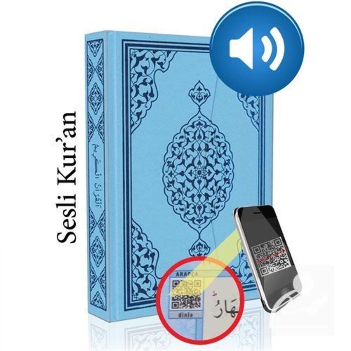 Merve Yayınları Kur'an-ı Kerim Bilgisayar Hatlı Mavi Renk Rahle Boy (KUR-AN 013) Sesli Kur-an