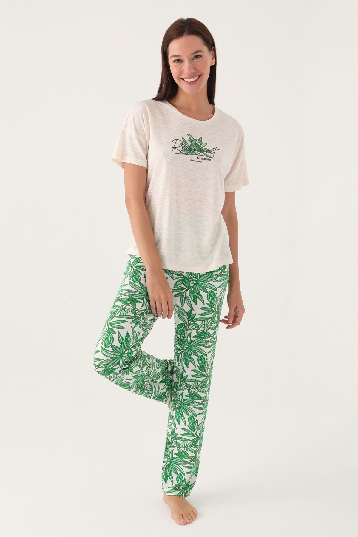 Pierre Cardin 8804 Nature Kadın Kısa Kol Pijama Takımı