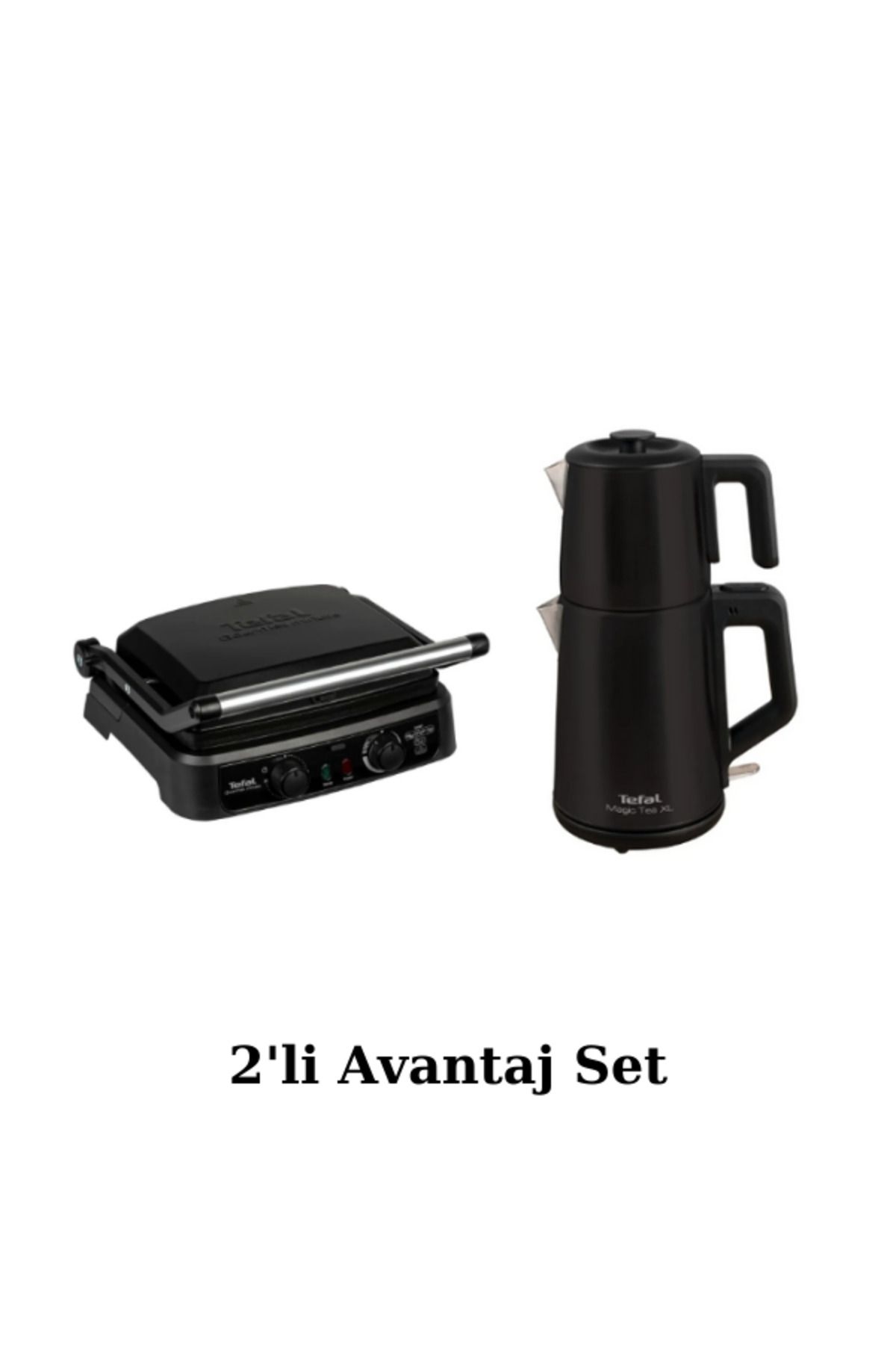 TEFAL GC4708 Gourmet Minute Tost Makinesi Siyah + BJ5618 Magic Tea XL Çay Makinesi Siyah Avantaj Set