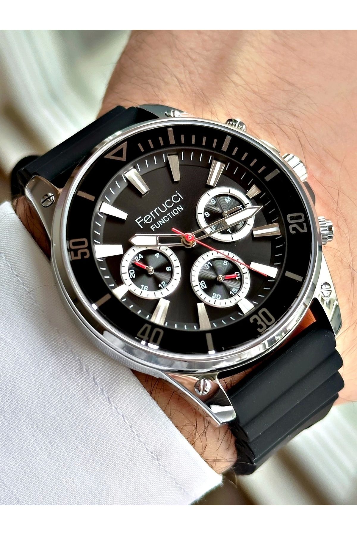 Ferrucci Function FCF.03345FS.01 Silikon Kordon Erkek Kol Saati