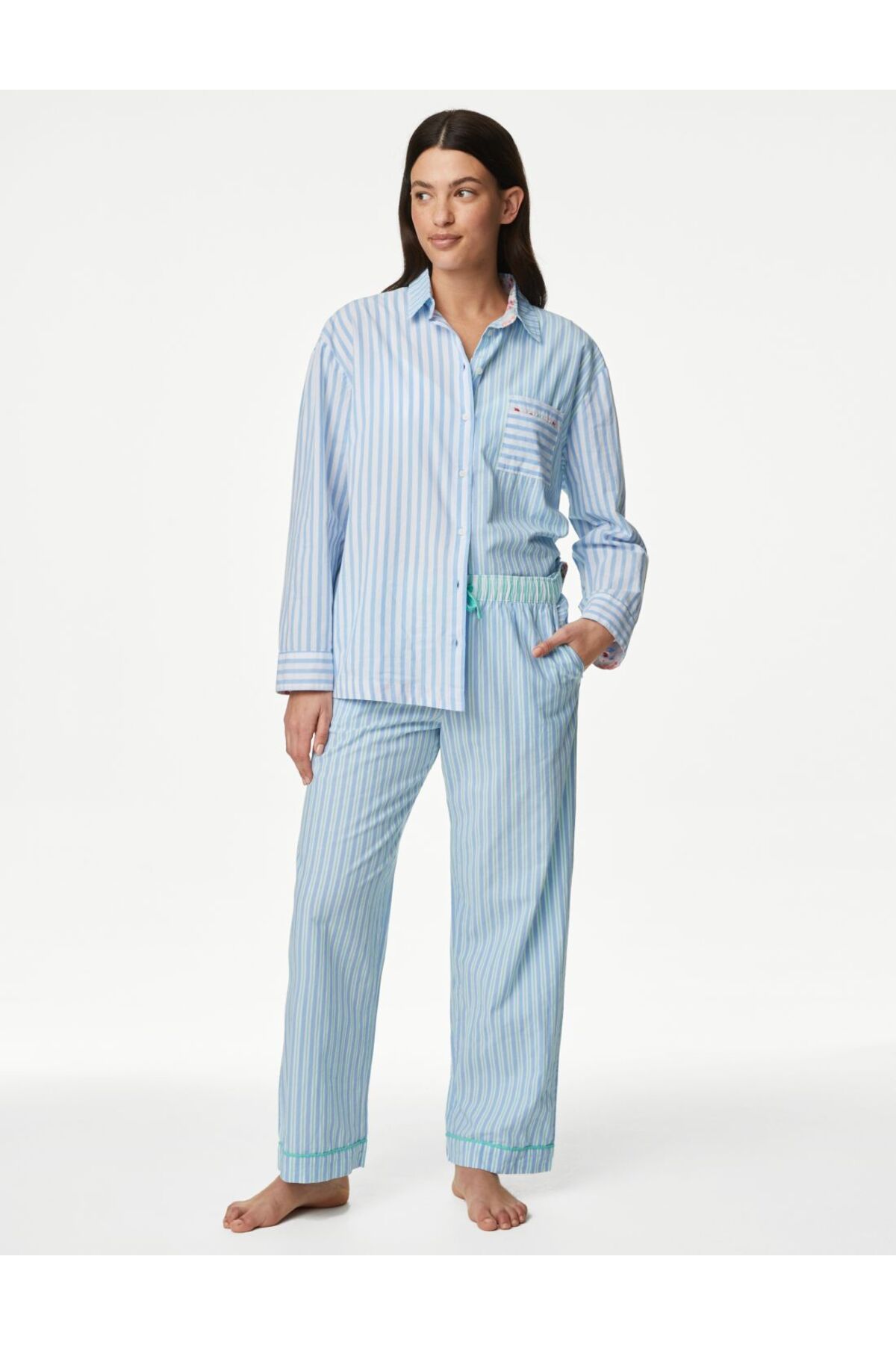 Marks & Spencer Cool Comfort™ Çizgili Desenli Pijama Altı