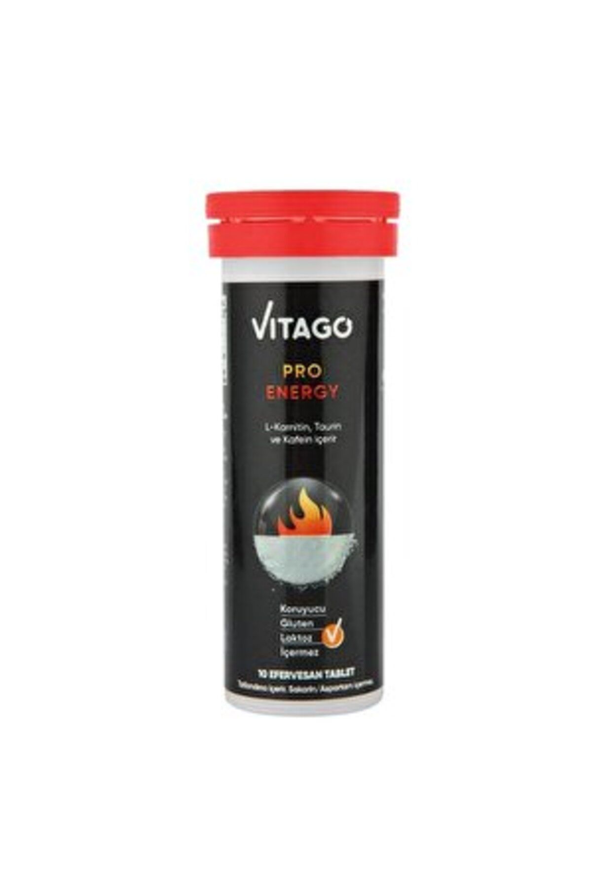 Vitago Energy L-Karnitin, Taurin, Kafein İçeren Efervesan Tablet 10'lu ( 2 ADET )