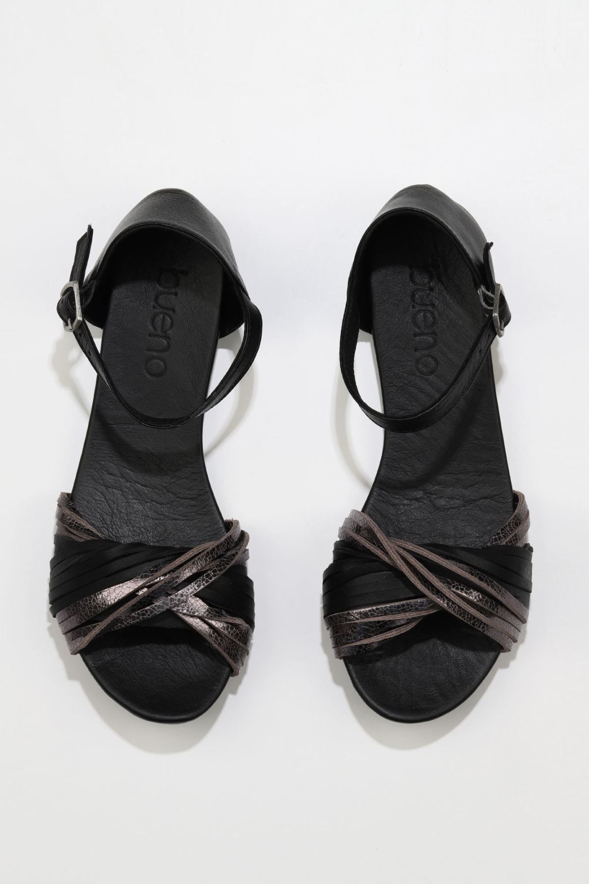 Bueno Shoes Siyah Deri Kadın Sandalet