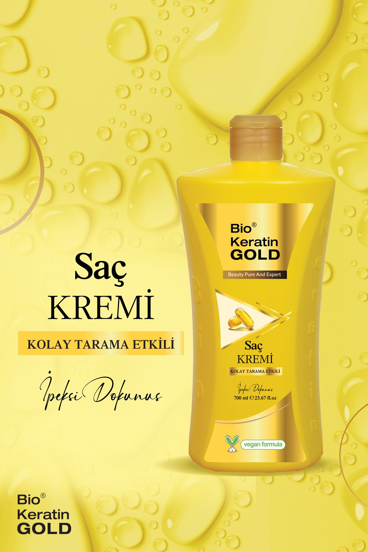 Bio Keratin Gold Kolay Tarama Etkili Saç Kremi 700 ml