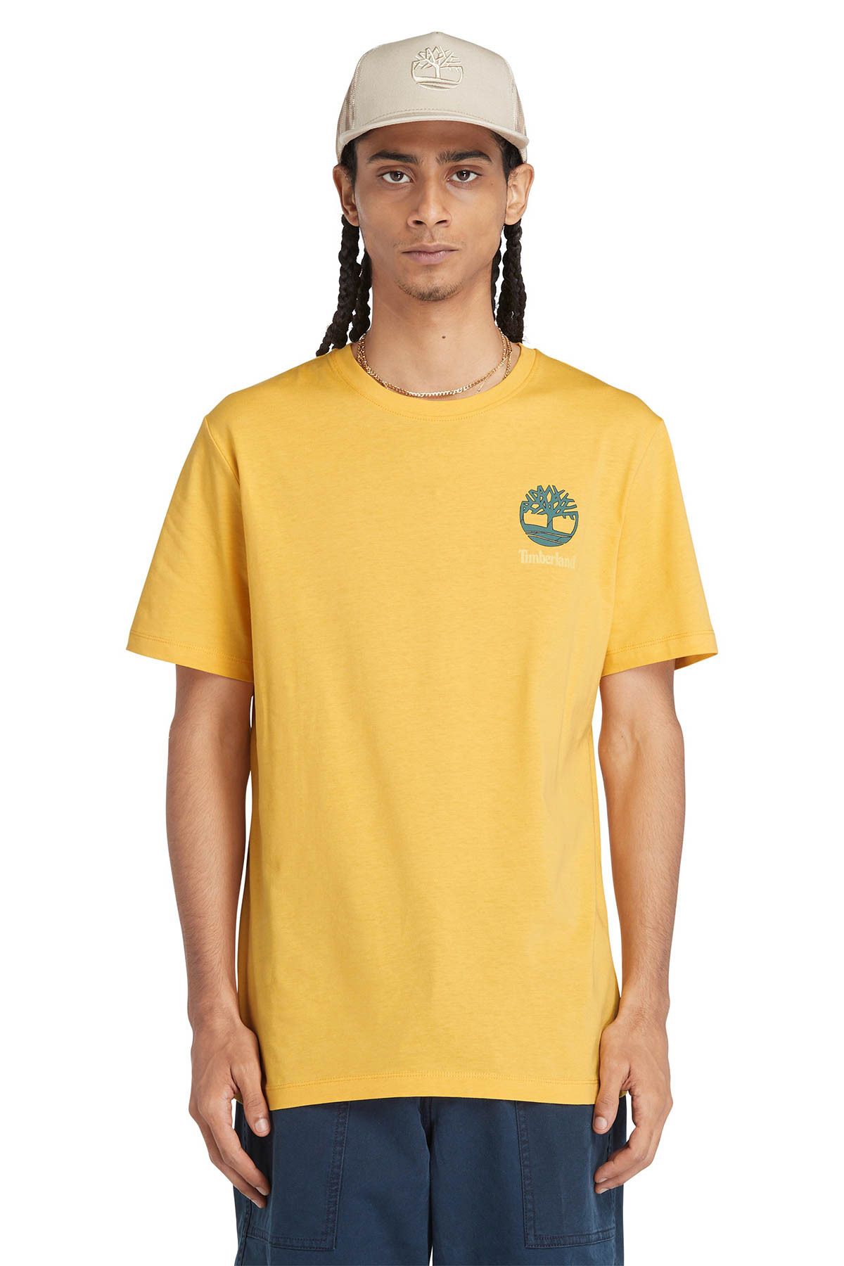 Timberland Back Graphic Short Sleeve Sarı Erkek Kısa Kol T-Shirt