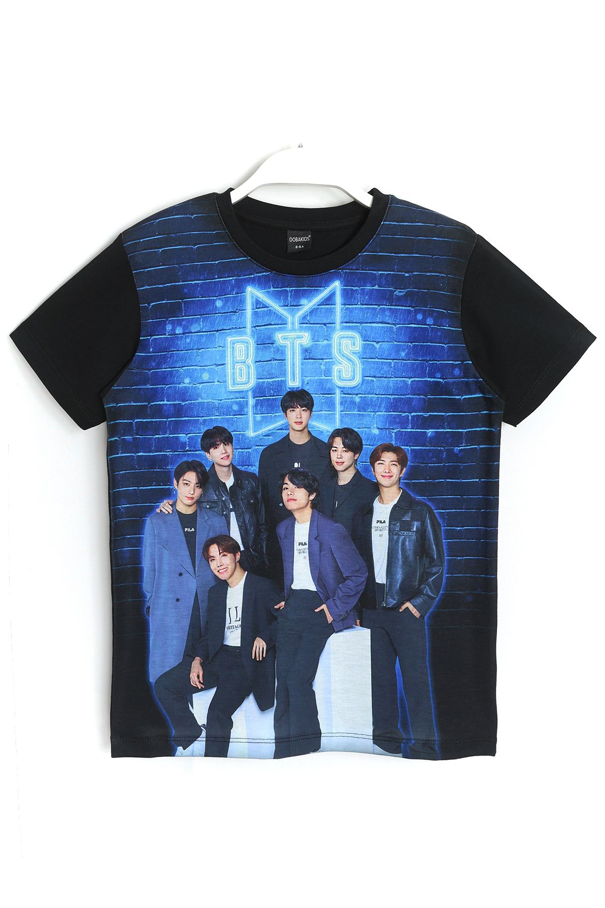 DobaKids 3D BTS K-Pop Grubu Baskılı Erkek Çocuk Kısa Kollu T-Shirt