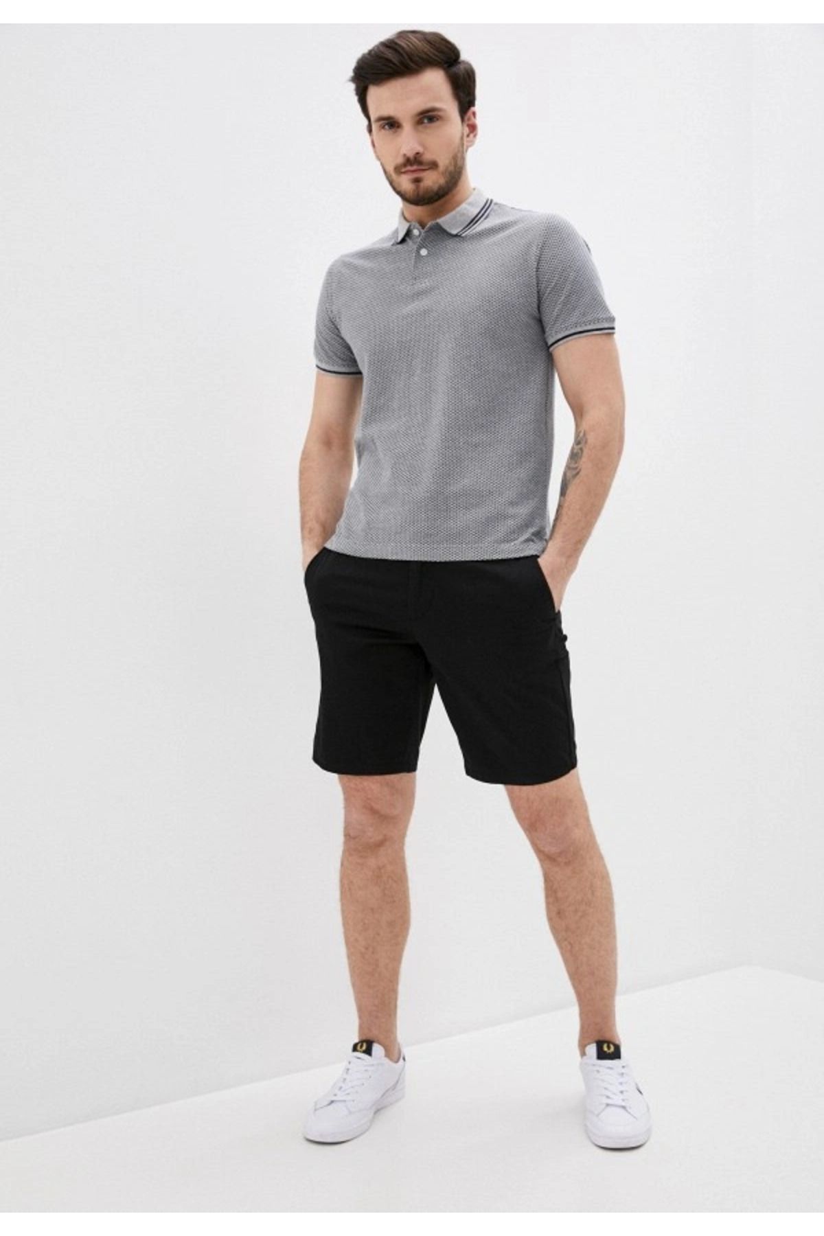 carwin Erkek Siyah Slim Fit Şort