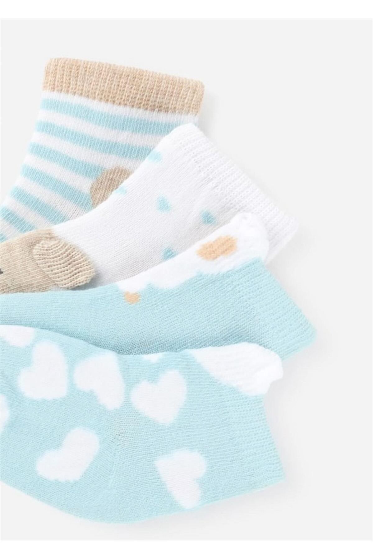 Mayoral Kız Bebek 4'lü Organik Pamuklu Çorap Seti Turkuaz 9711