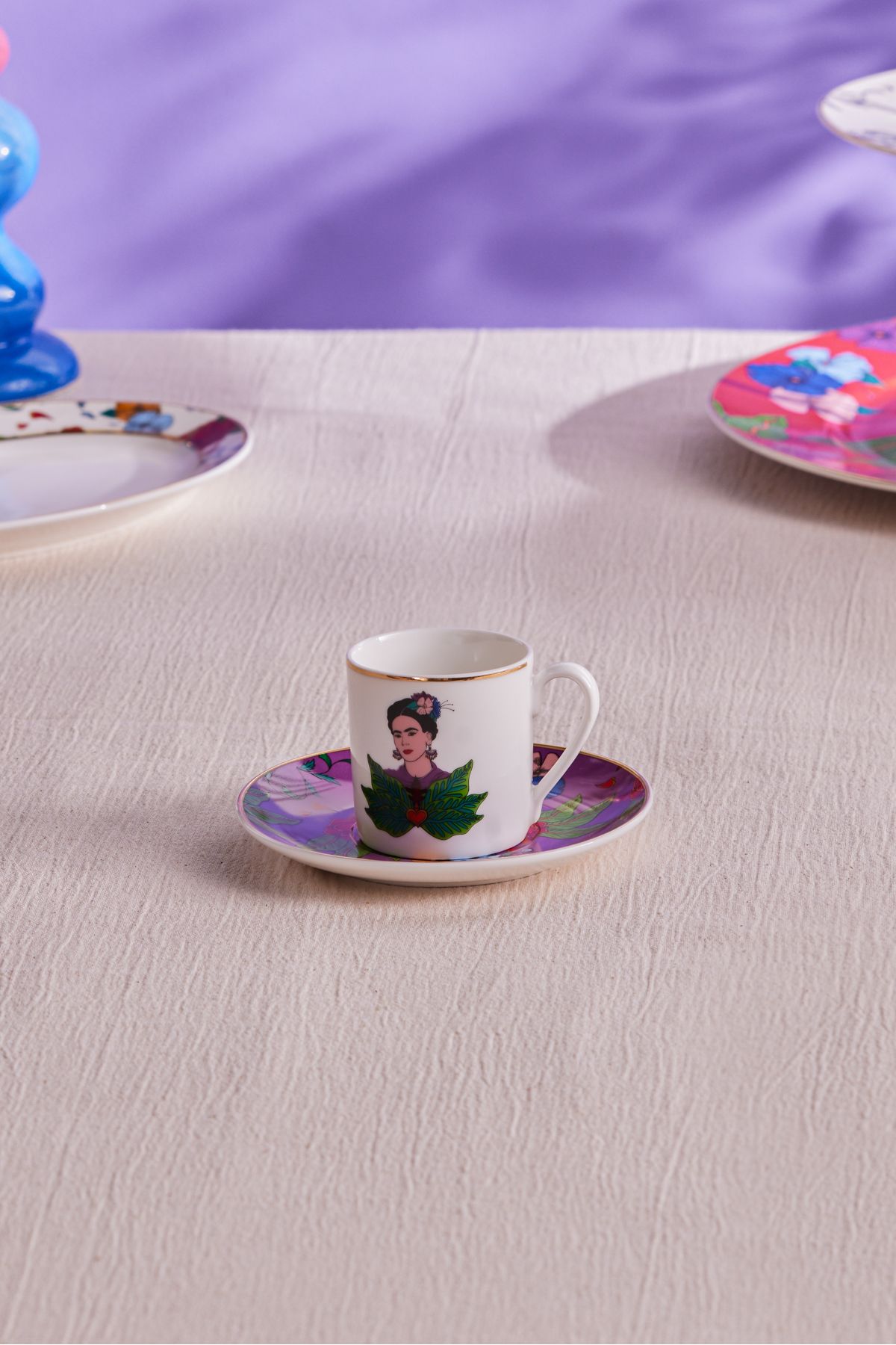 Karaca Frida Kahve Fincanı Ve Tabağı Mor 90 ml