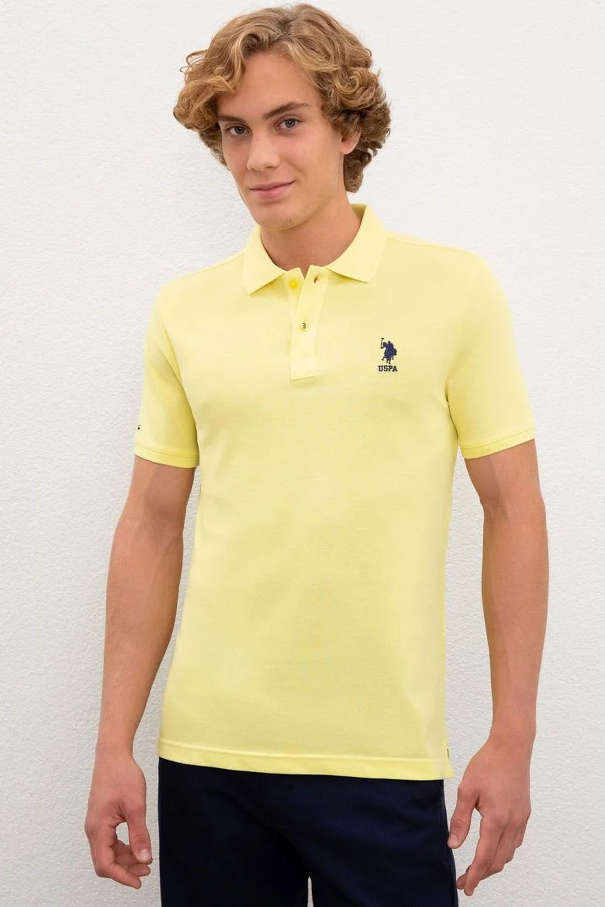 U.S. Polo Assn. Erkek Sarı  Basic Polo Yaka Tişört