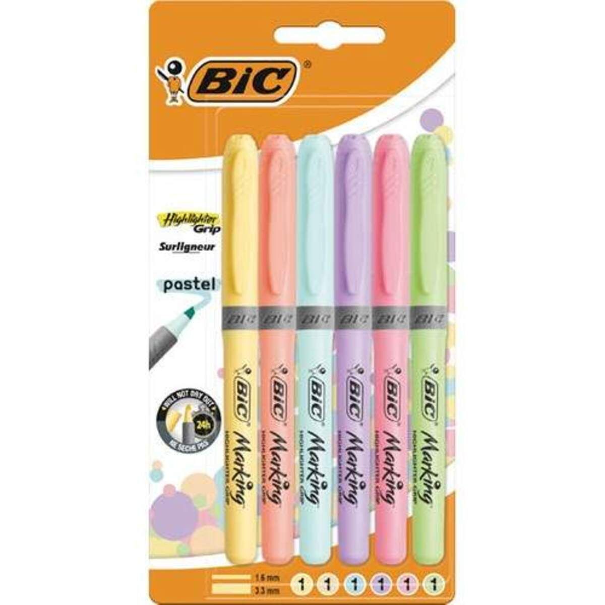 Bic Kalem Tipi Fosforlu Kalem Pastel Renk 6'lı