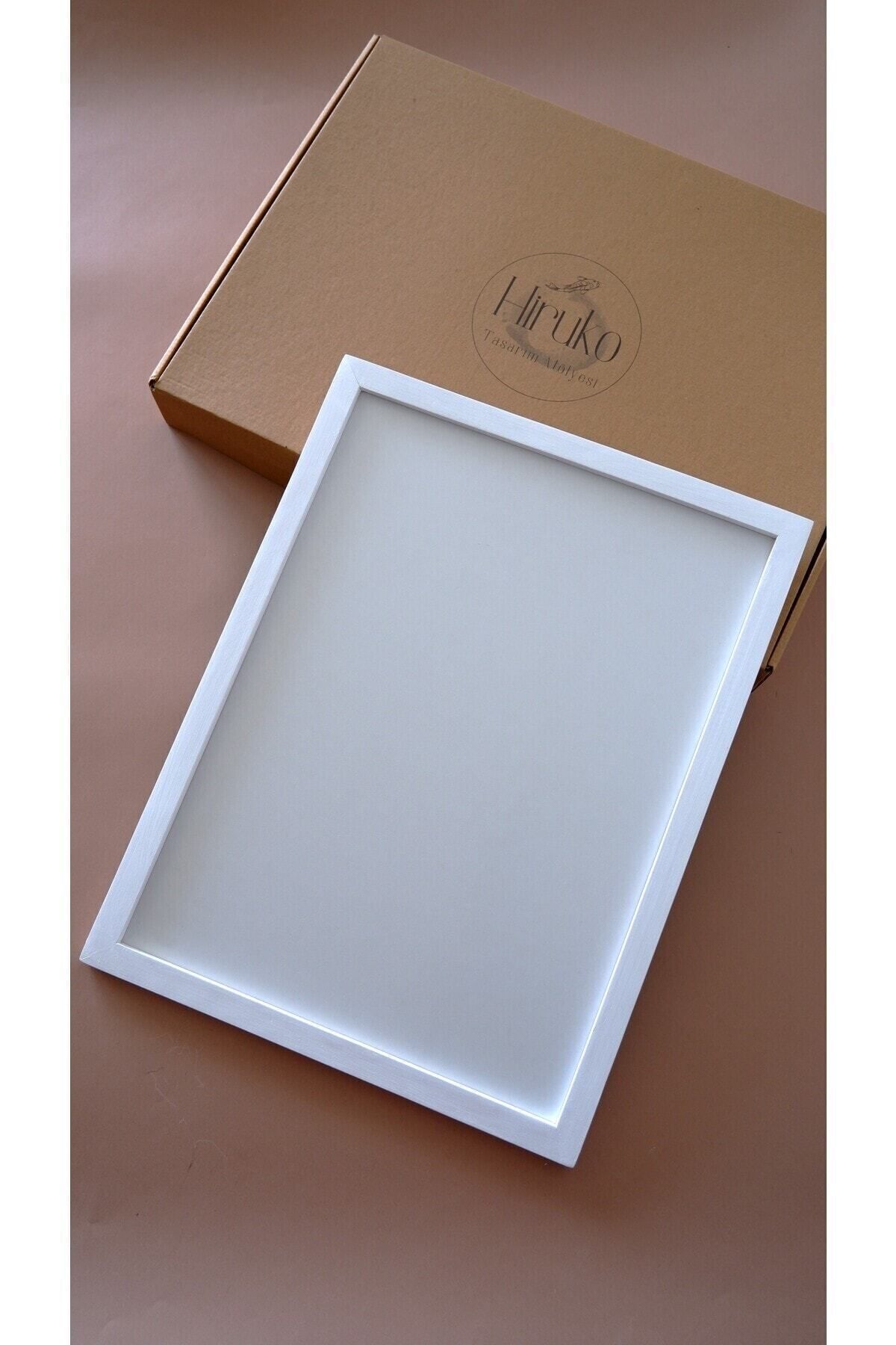 Hiruko Tasarım Atölyesi Ahşap Çerçeve 30x40 cm Premium Frame Siyah & Ahşap & Beyaz Çerçeve