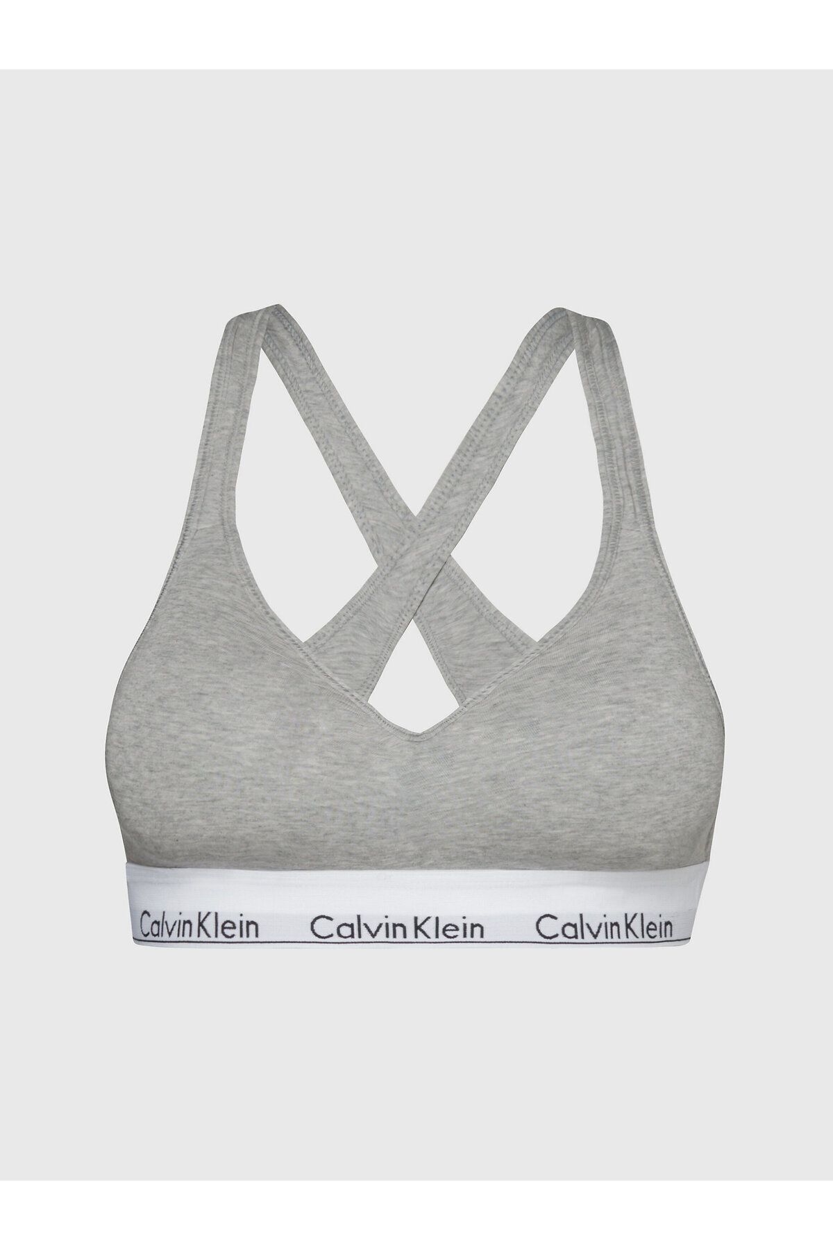 Calvin Klein Kadın Marka Logolu Askılı Spor Giyim Günlük Gri Büstiyer 000QF1654E-020