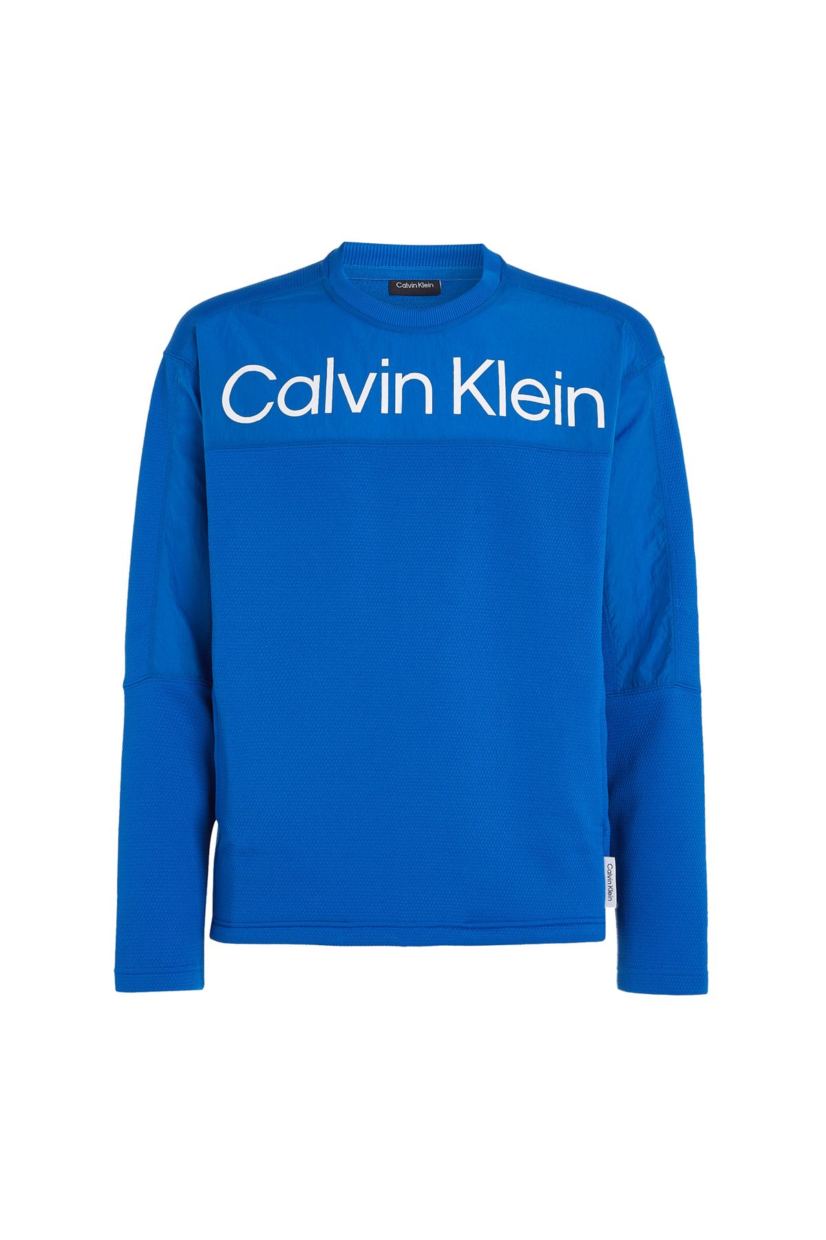Calvin Klein Mavi Erkek Bisiklet Yaka Standart Fit Sweatshirt 00GMS4W338CGN-PW Pullover
