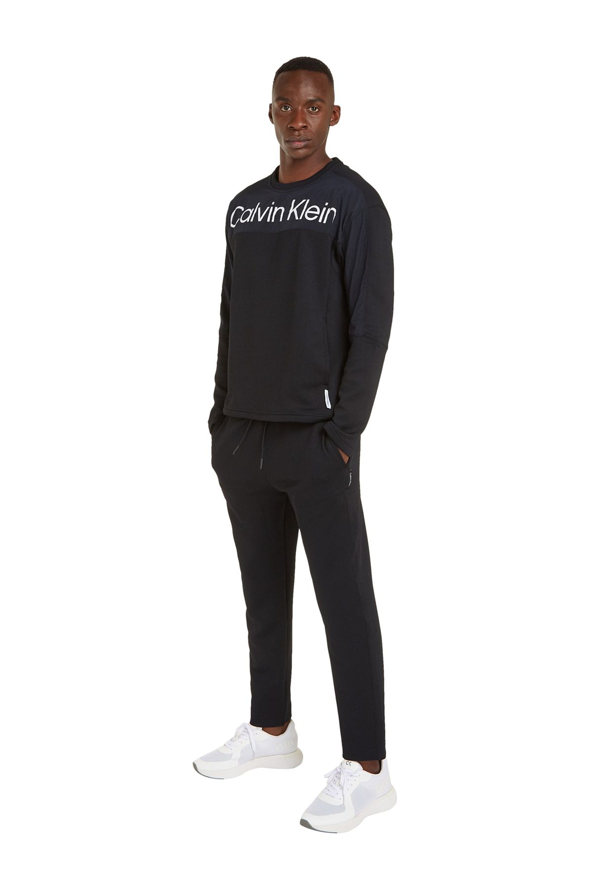 Calvin Klein Siyah Erkek Lastikli Bel Standart Fit Eşofman Altı 00GMS4P636BAE-PW - KNIT PANT
