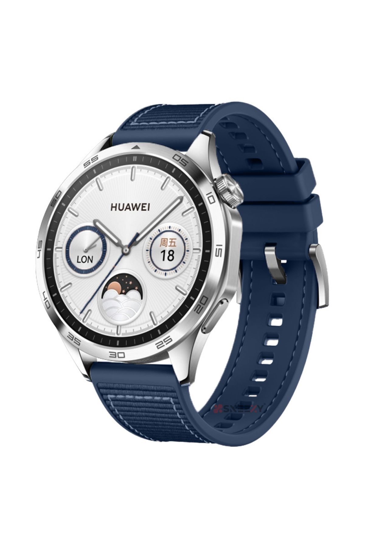 Sneezy Huawei Watch Gt4 46mm İle Uyumlu 22mm Dikiş Desenli Dokuma Silikon Kordon