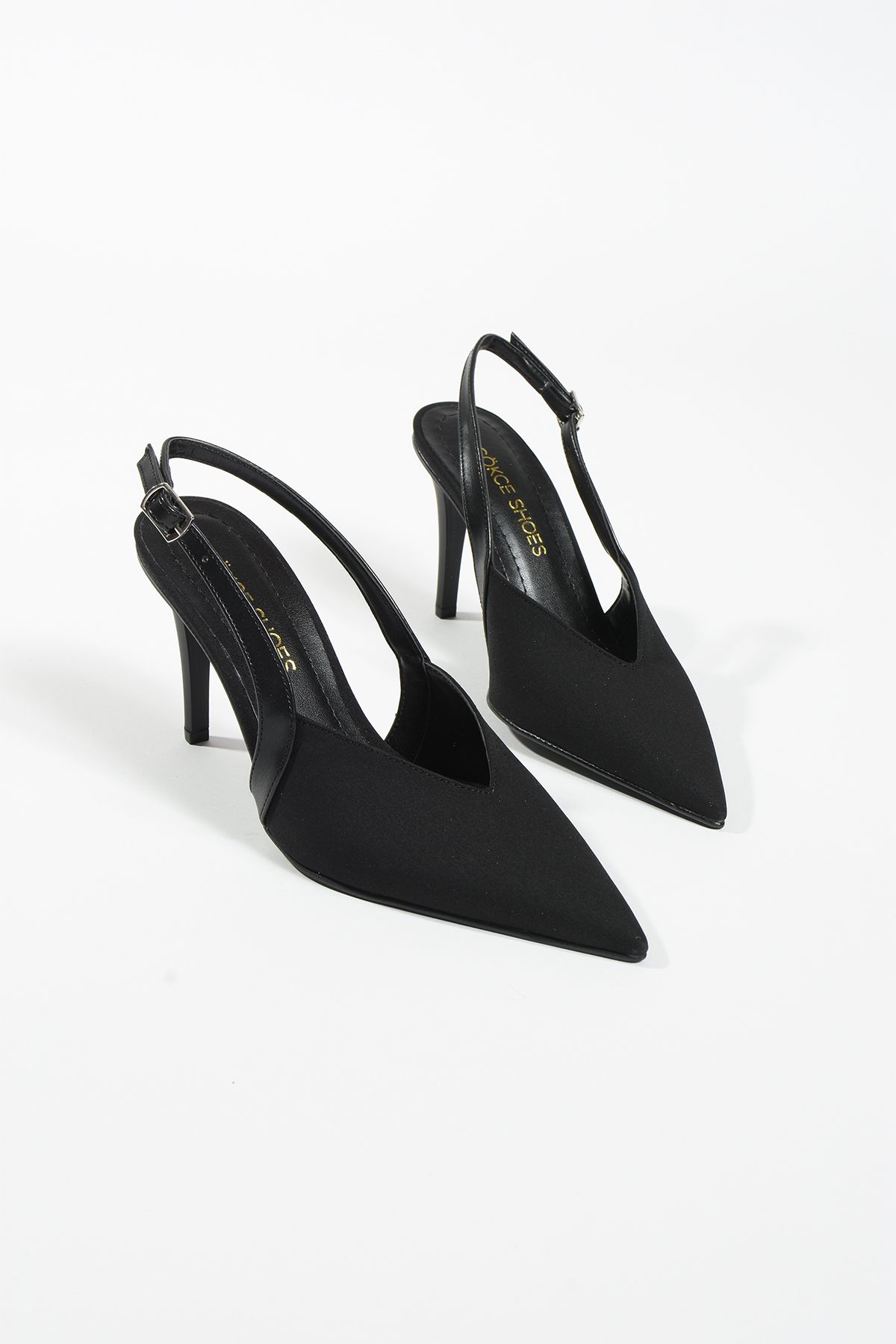 Gökçe Shoes Staisa Siyah Dekolte Detay Kadın Topuklu Ayakkabı
