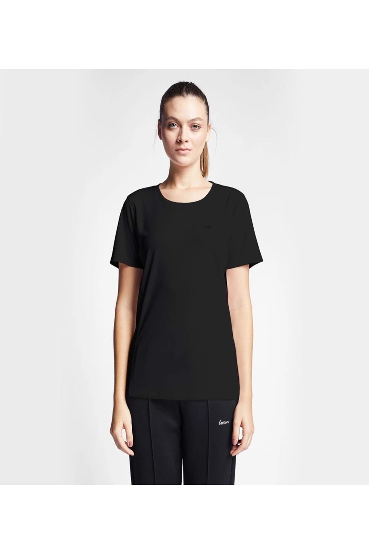 Lescon 24S-2204-24B Kadın Kısa Kollu T-shirt - Siyah