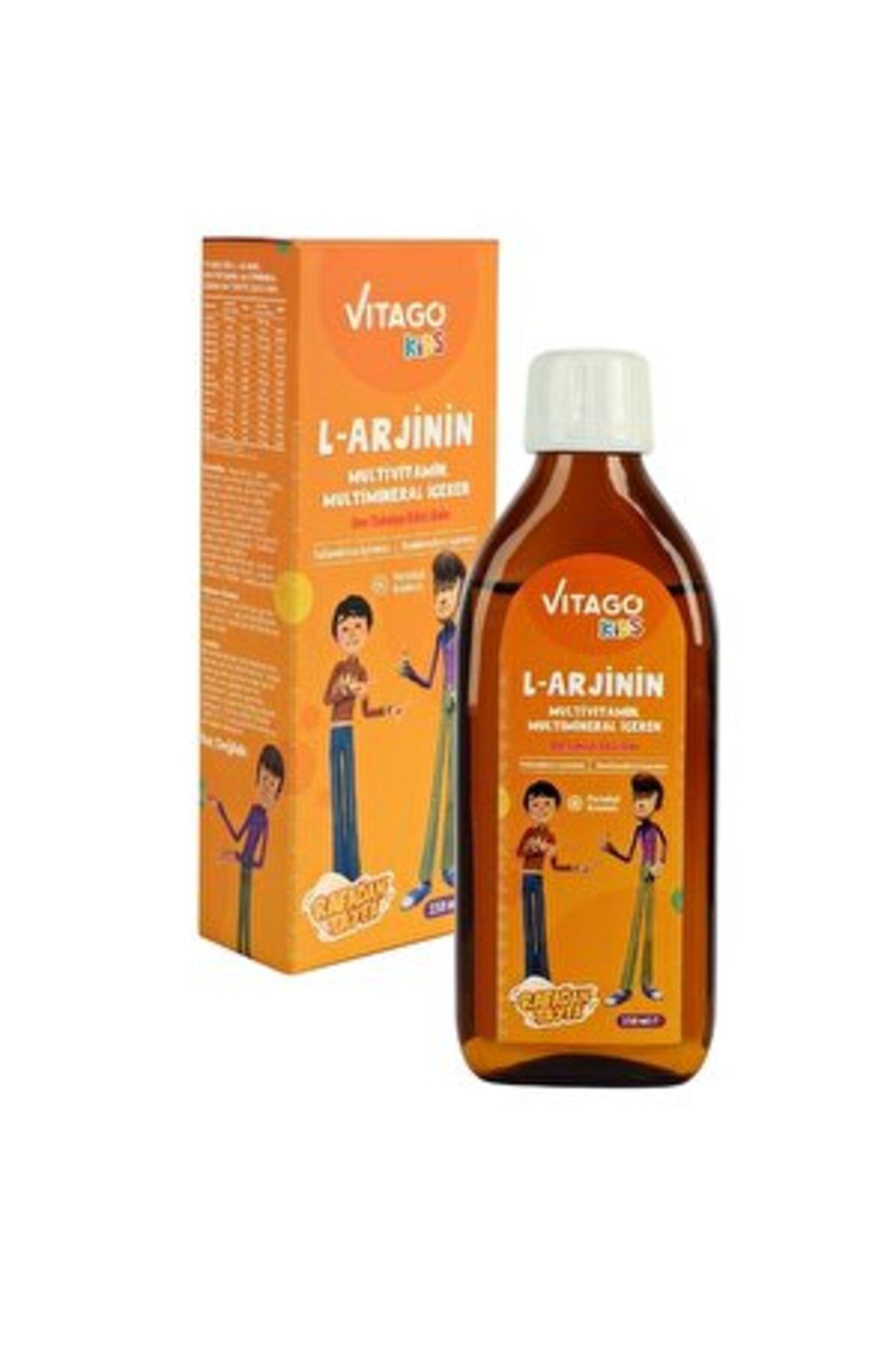 Vitago Kids L-Arjinin, Multivitamin, Multimineral İçeren Şurup 150 ml (Rafadan Tayfa) ( 2 ADET )