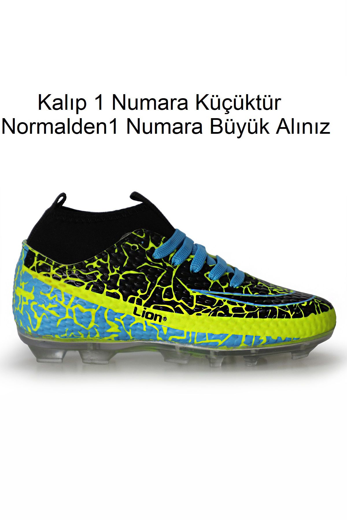 Freemax Unisex Çoraplı Krampon Futbol Ayakkabısı Freemax.1071 Sarı Siyah