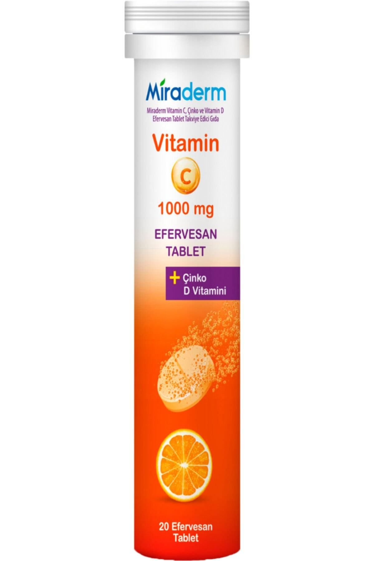Miraderm C Vitamini 3 Lü Etki 1000 Mg 20 Efervesan