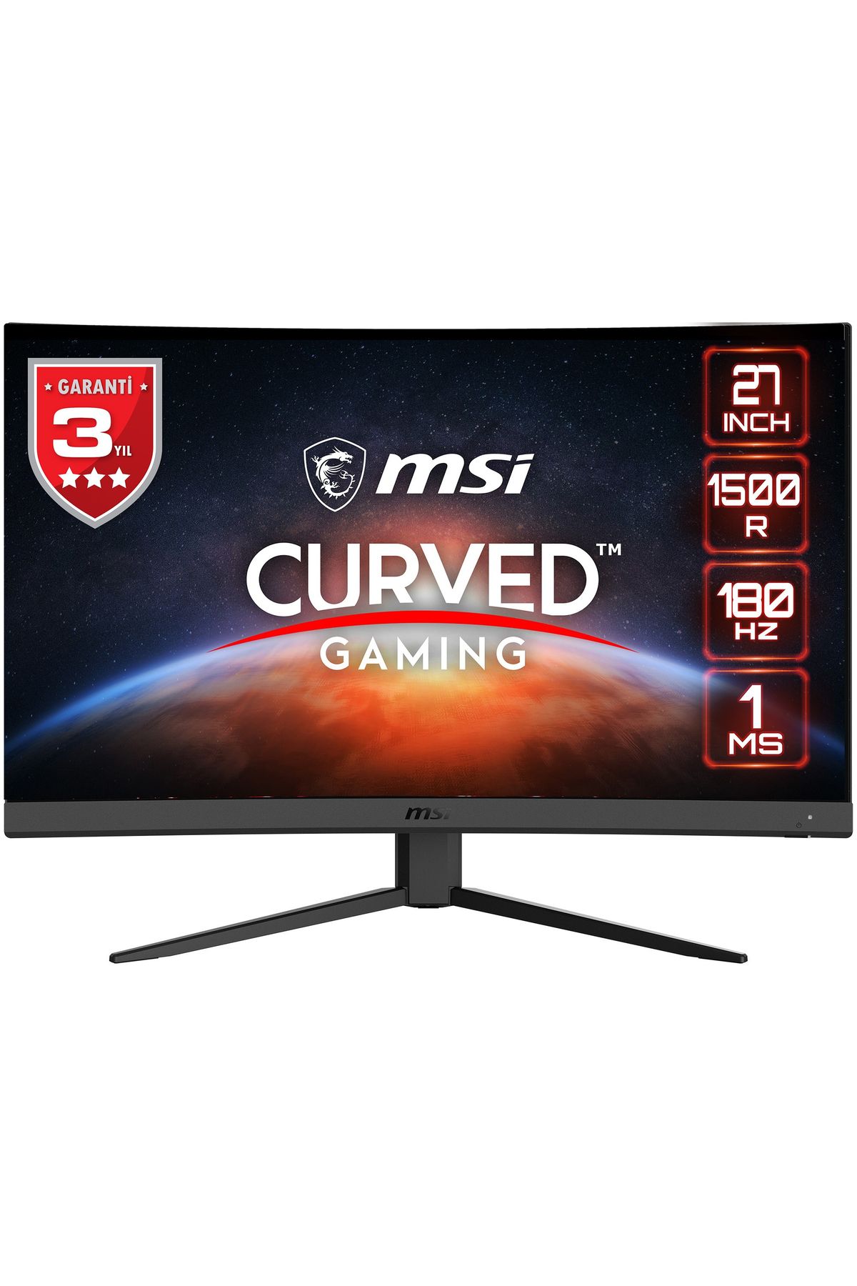 MSI G27c4 E3 27” 1ms 180hz Adaptive-sync Anti-glare Va Full Hd Curved Gaming (OYUNCU) Monitör