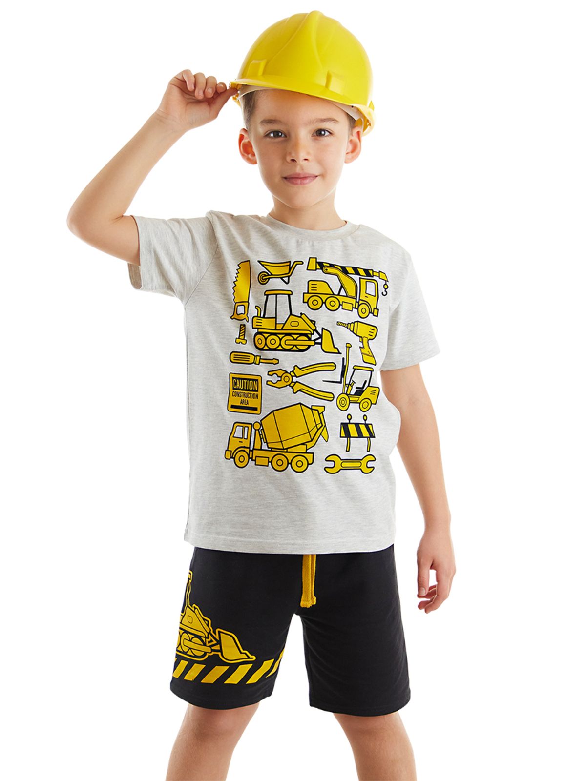 MSHB&G İnşaat Araçları Erkek Çocuk T-shirt Şort Takım