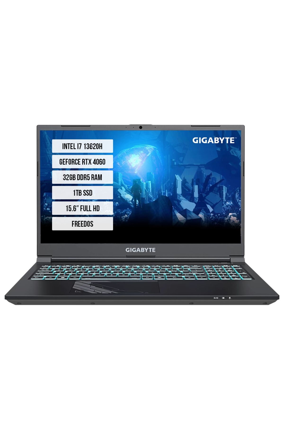 Gigabyte G5 KF5-H3EE354KD-01 Intel i7-13620H 32GB 1TB SSD RTX4060 15,6" FreeDos