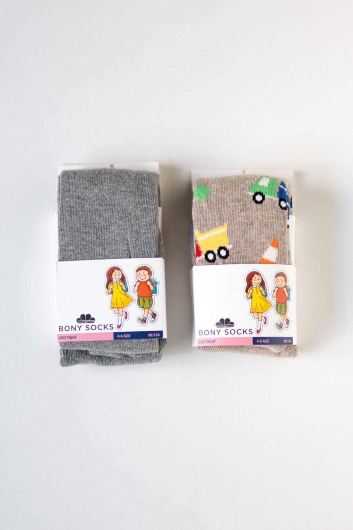 Katia & Bony 2'li Paket Çocuk Külotlu Çorap - Kahverengi /gri