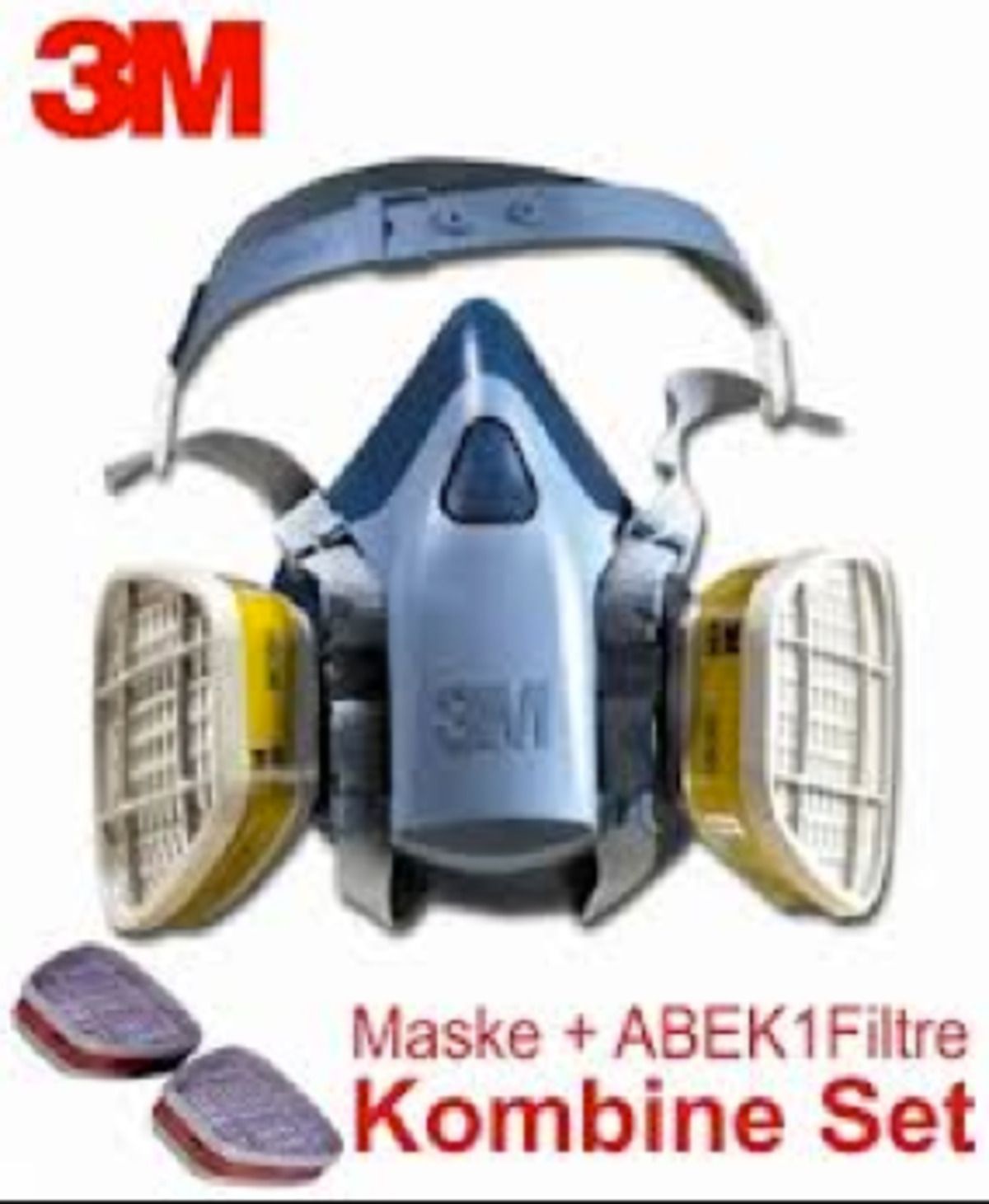 3M 7502 Yarım Yüz Maske 6059 Abek1 Filtre Kombine Set