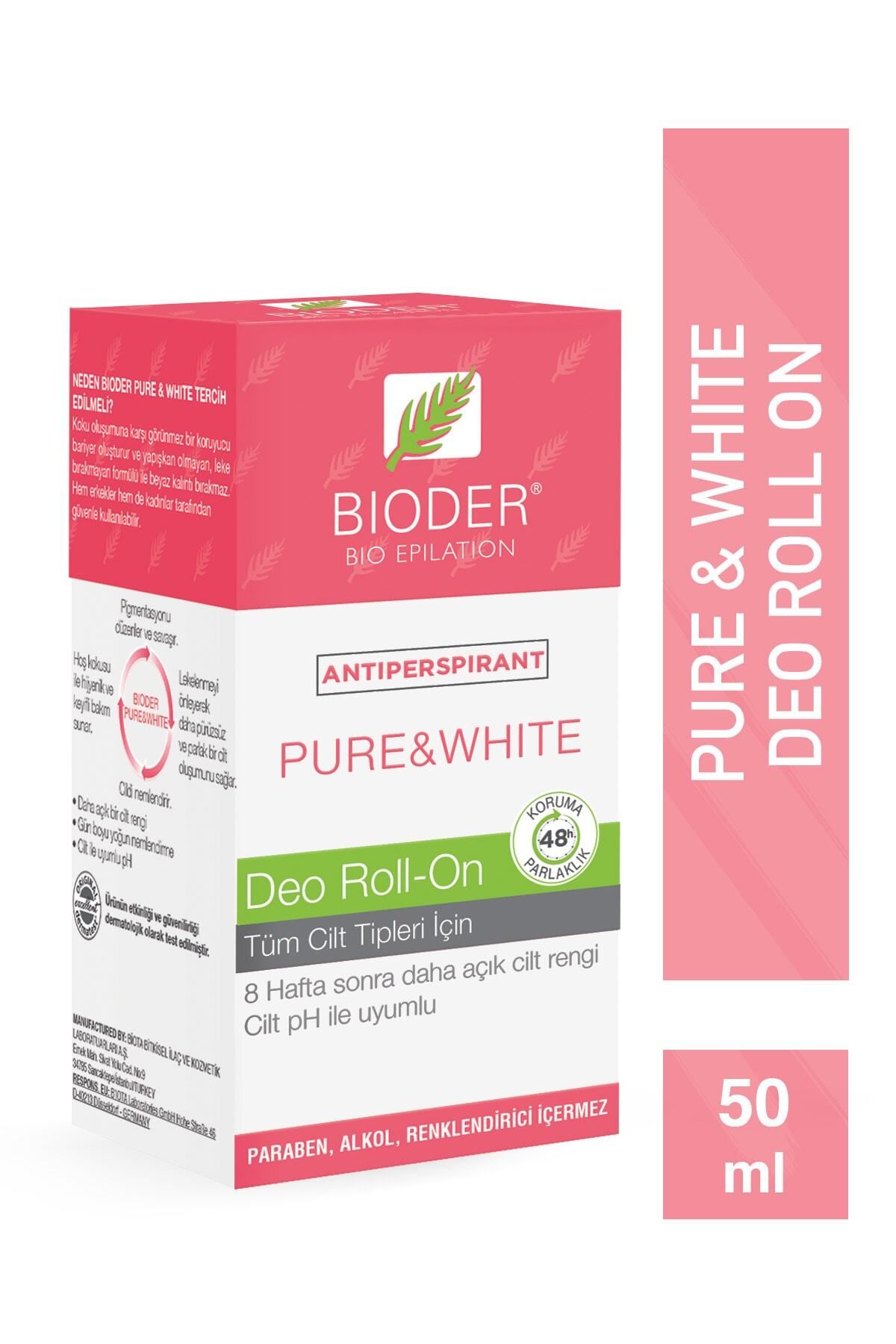 Bioder Pure & White Roll - On 50 ml Antiperspirant Terleme Önleyici - Kol Altı Beyazlatıcı Mucizevi Etki