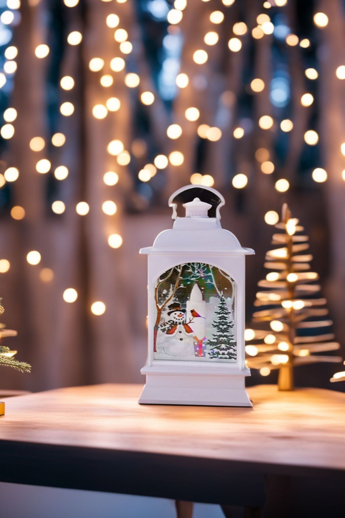 Arma House Yılbaşı Ağacına Asılabilen Kardan Adamlı Noel Beyaz Led Işık 15 cm