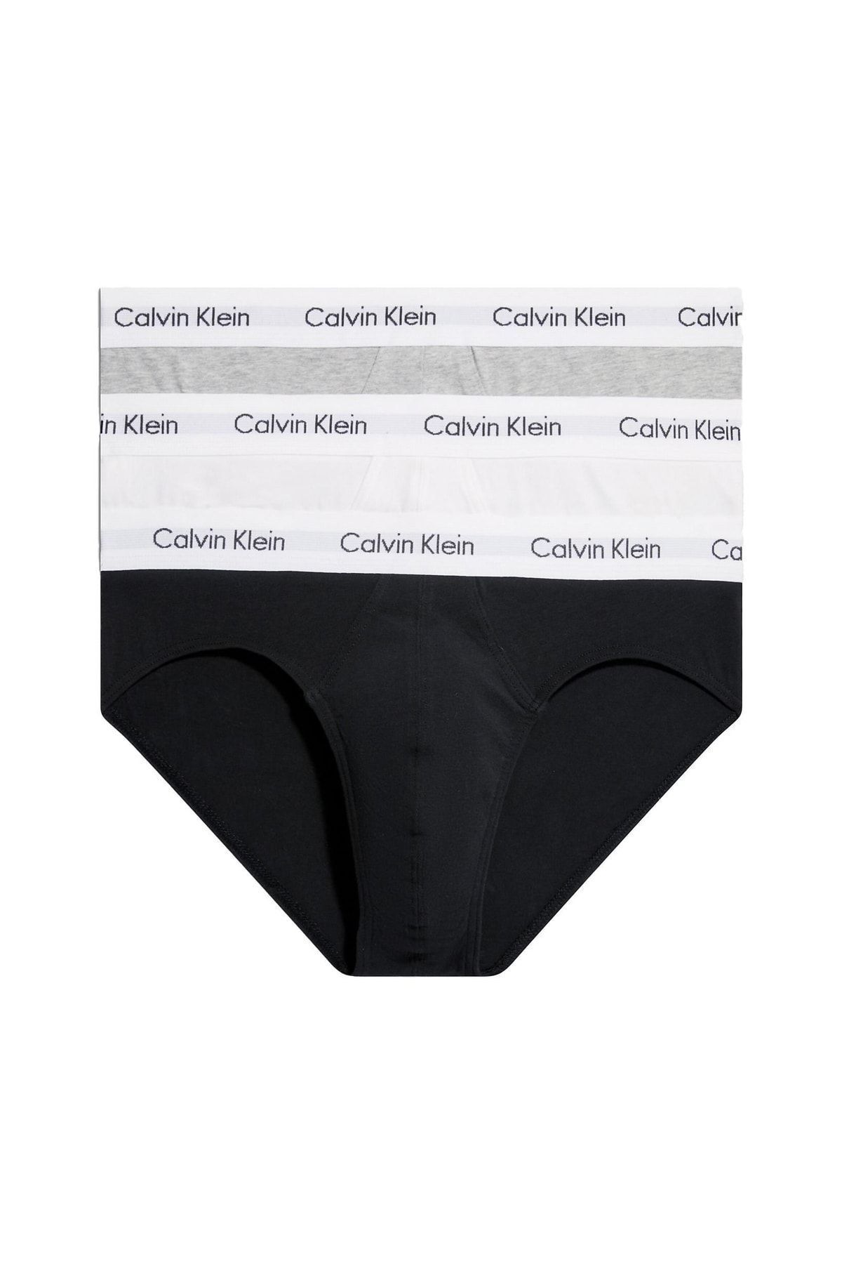 Calvin Klein Erkek 3’lü Siyah Gri Beyaz Slip