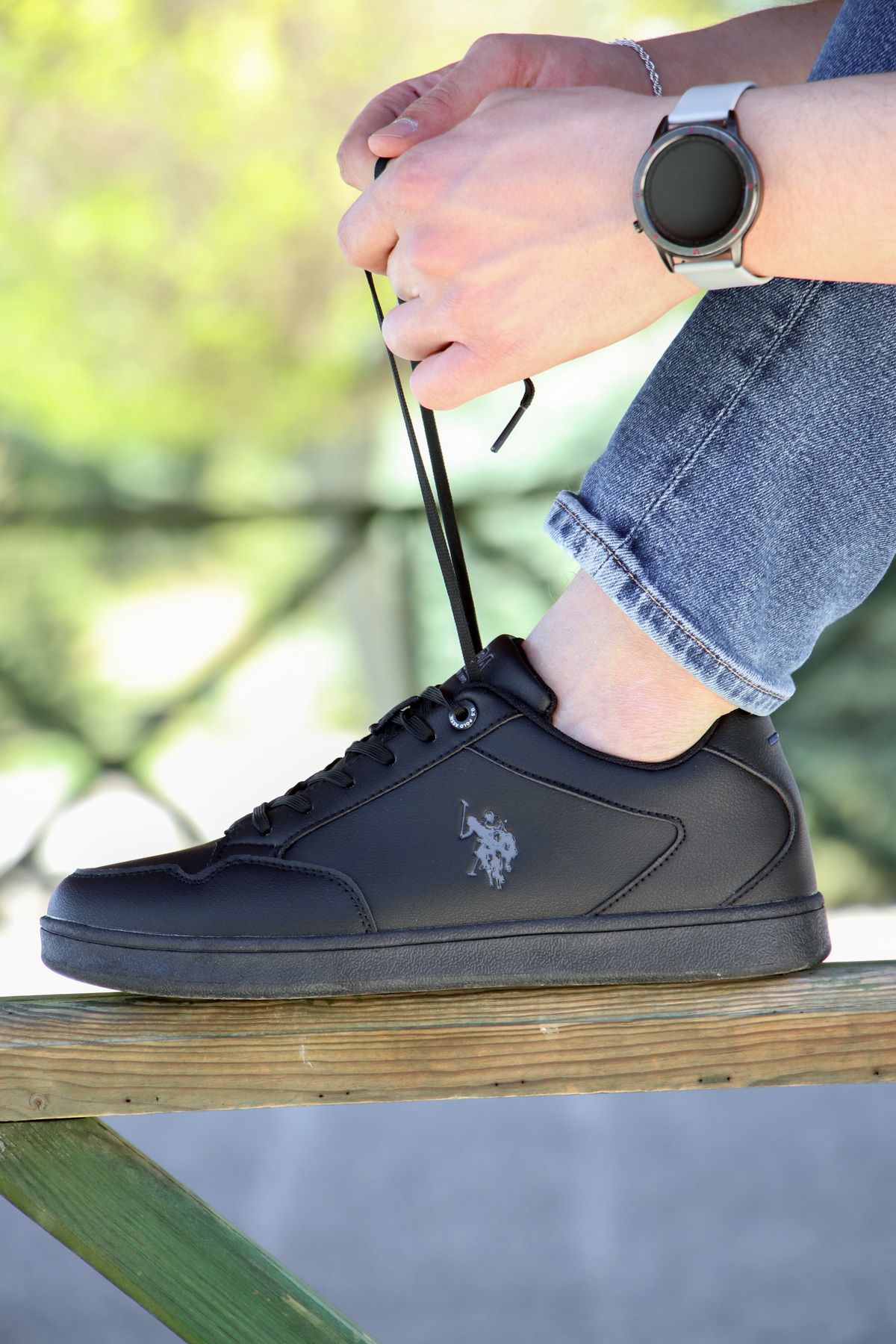 U.S. Polo Assn. Comfort Hafif Rahat Taban Cilt Siyah Erkek Sneakers Spor Ayakkabı
