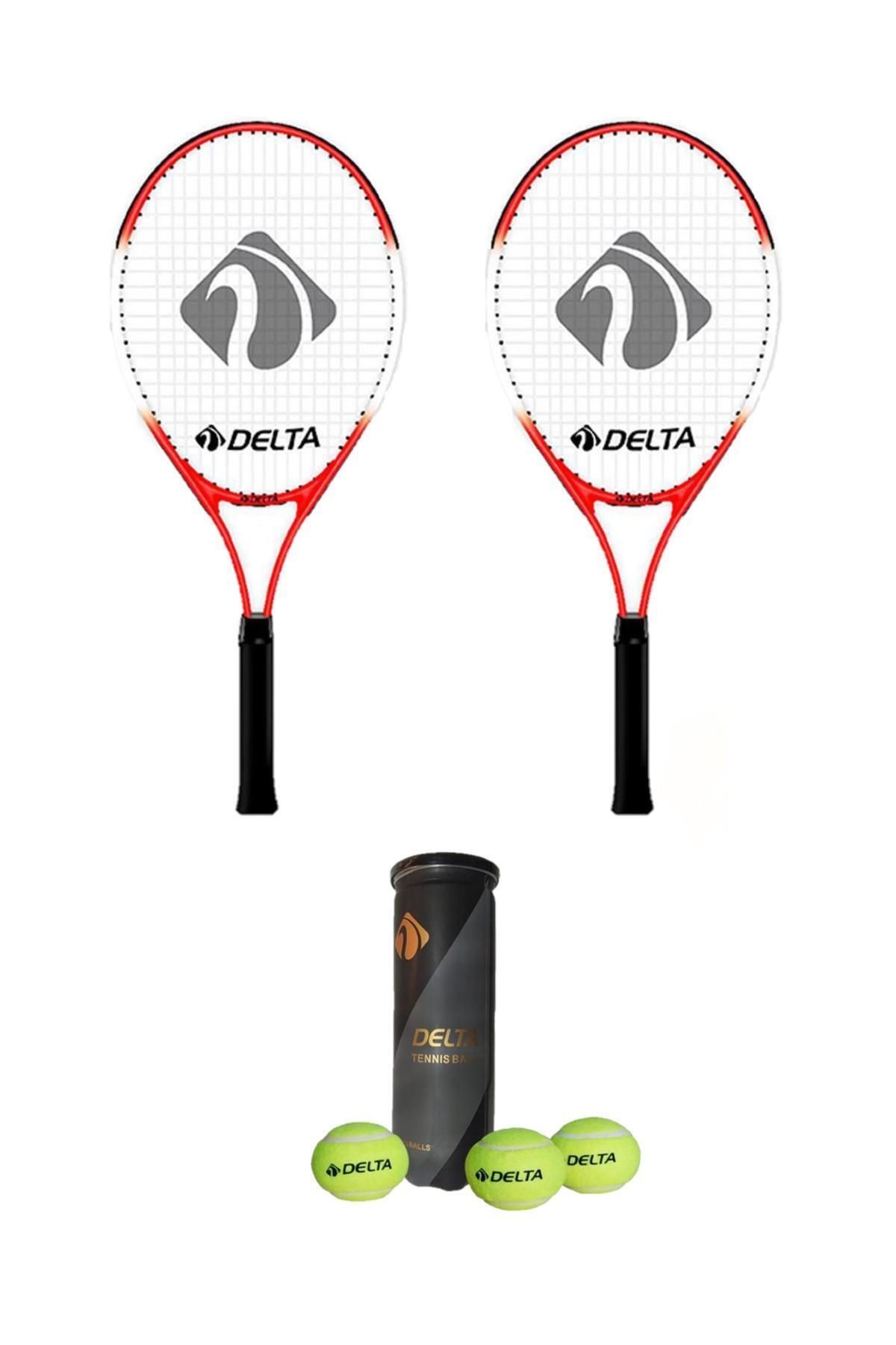 Delta 2 Adet Max Joys 21 İnç Çocuk Tenis Raketi + 2 Adet Tenis Çantası +  3 Adet Expert Seviye Maç Topu