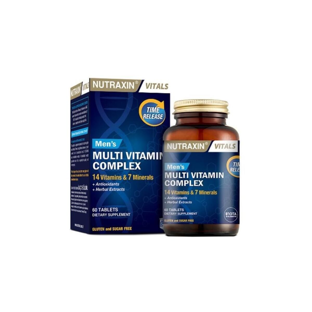 Nutraxin Men's Multi Vitamin Ve Mineraller Içeren Complex Takviye Gıda 60 Tablet