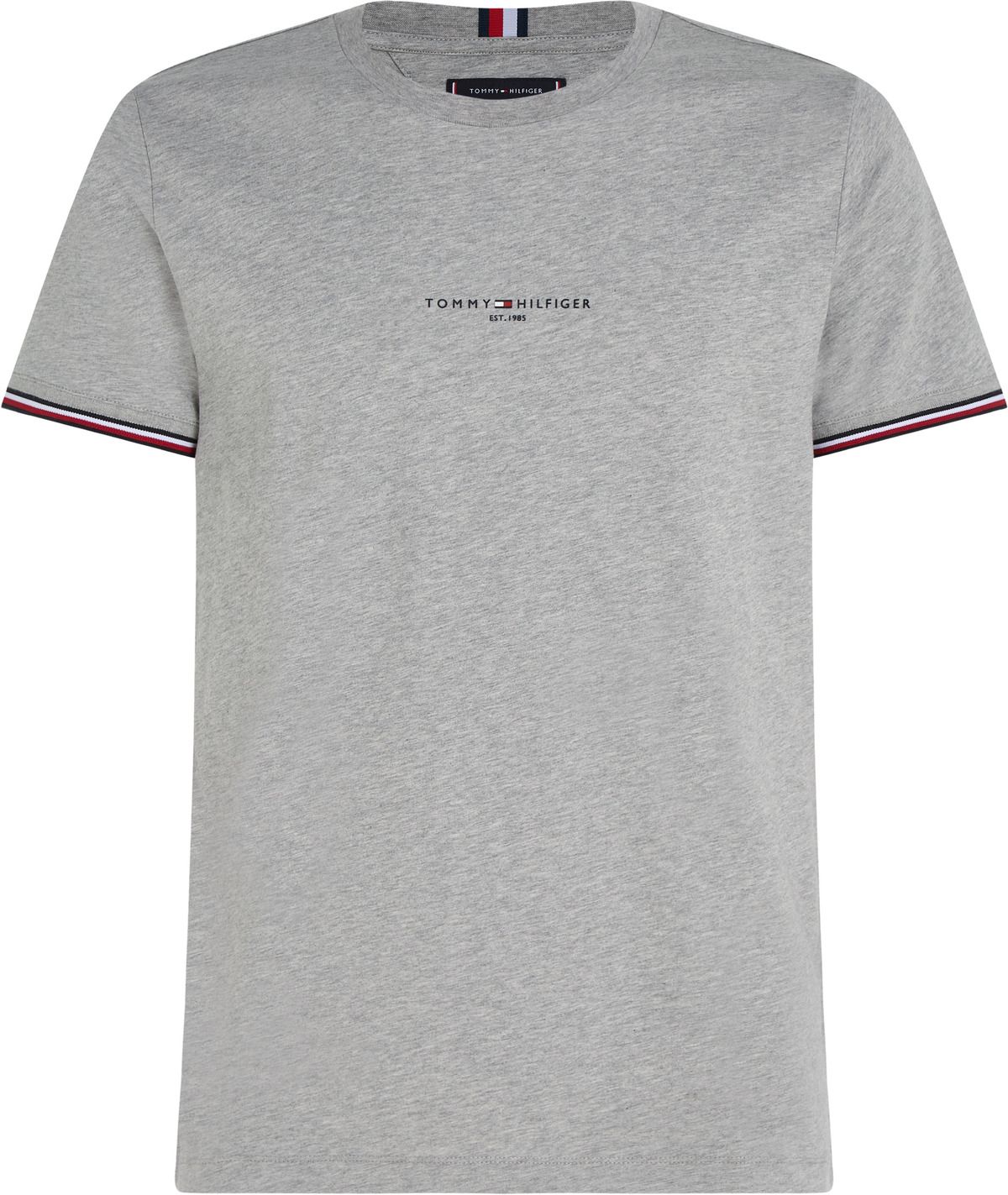 Tommy Hilfiger Erkek Marka Logolu Pamuklu Günlük Kullanıma Uygun Gri T-shirt Mw0mw32584-p01
