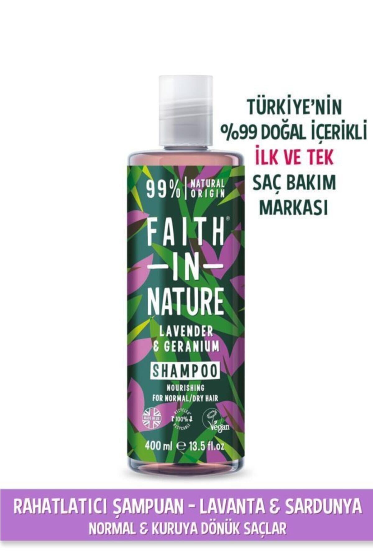 Faith In Nature %99 Doğal Rahatlatıcı Şampuan Lavanta&sardunya Normal&Kuruya Dönük Saçlar Için