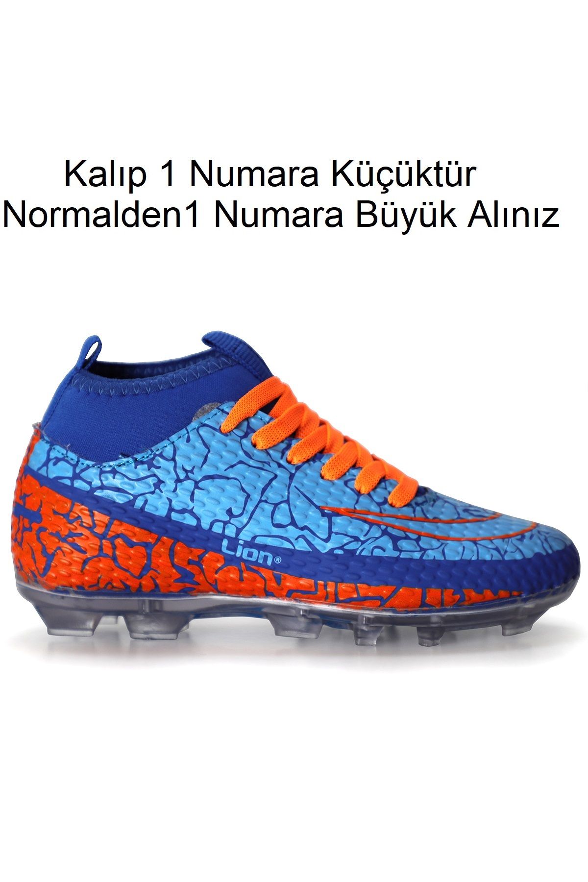 Freemax Unisex Çoraplı Krampon Futbol Ayakkabısı Freemax.1071 Sax Turuncu