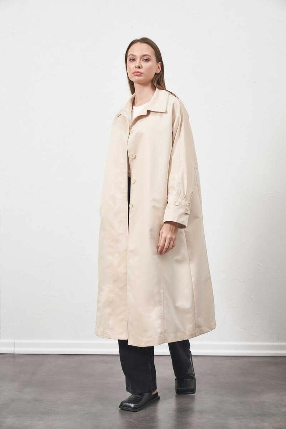 Mevra Oversize Trenchcoat Ceket Ekru